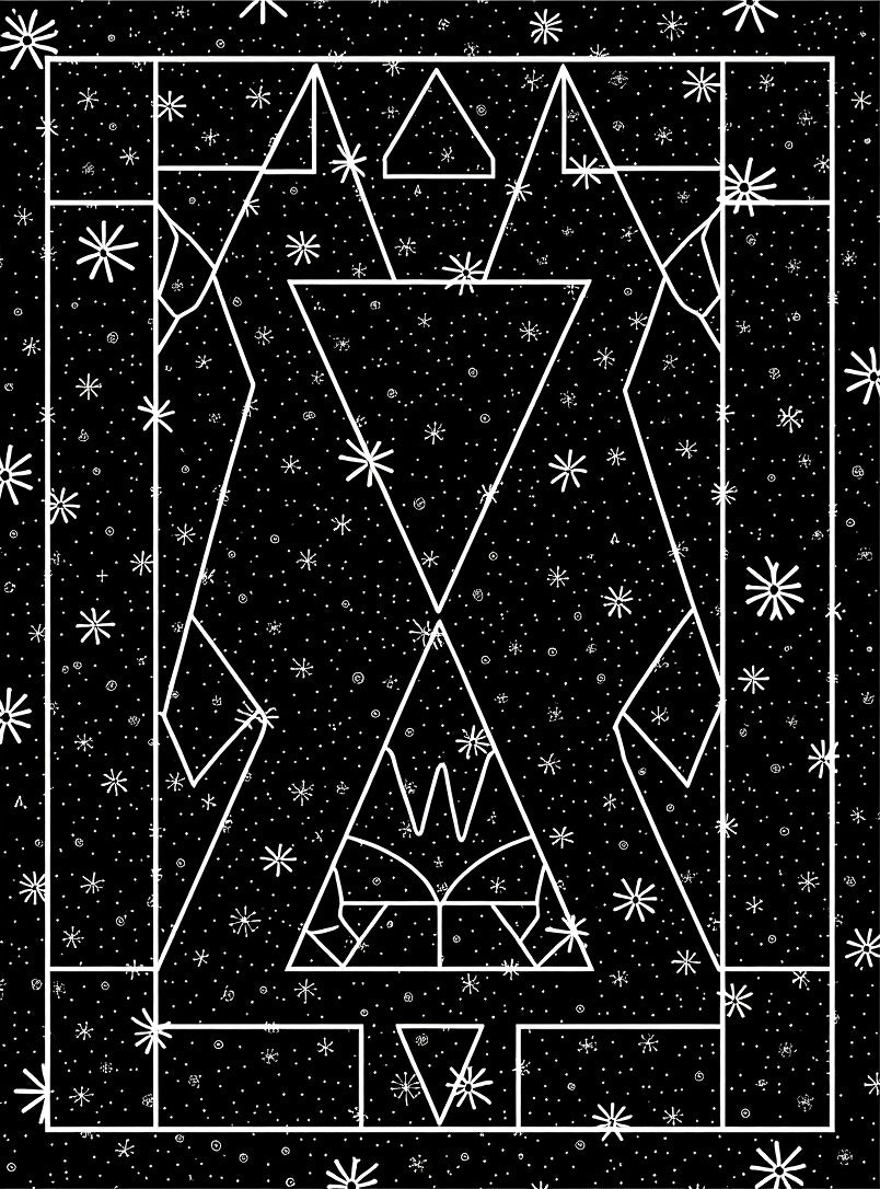 Cosmic Starry Geometric Night Sky Rug