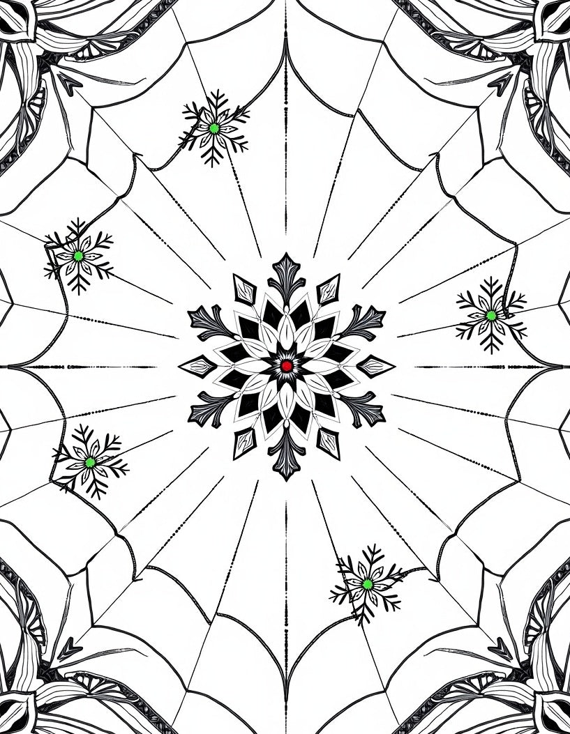 Monochromatic Spiderweb Snowflake Orb Rug