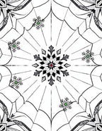 Monochromatic Spiderweb Snowflake Orb Rug