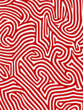 Crimson White Abstract Maze Rug