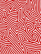 Crimson White Abstract Maze Rug