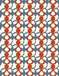 Red Orange Gray Abstract Chain Rug