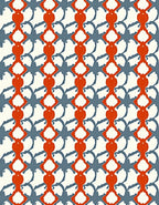 Red Orange Gray Abstract Chain Rug