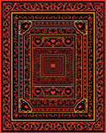 Bold Red Orange Nested Heart Frames Rug