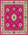 Crimson and Cream Filigree Medallion Rug