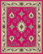Crimson and Cream Filigree Medallion Rug