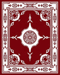Maroon White Ornate Central Medallion Rug