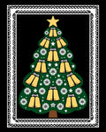 Green Christmas Tree Bell Snowflakes Rug