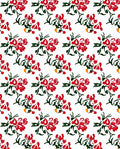 Vibrant Red Floral Spray Arrangement Rug