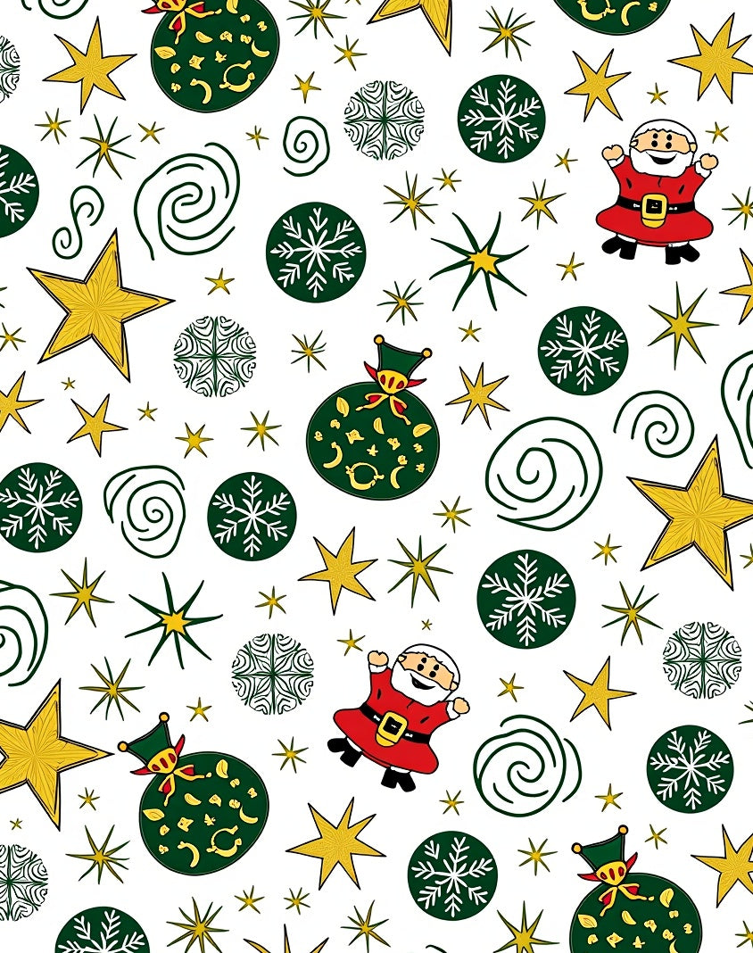 Festive Santa Stars Snowflakes Gift Bags Rug