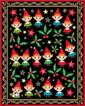 Festive Elf Holly Star Border Rug