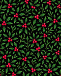 Festive Red Berry Leaf Arrangement Rug