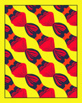 Bold Red Yellow Abstract Link Rug