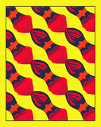 Bold Red Yellow Abstract Link Rug