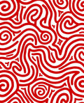 Vibrant Red Swirl Abstract Flow Rug