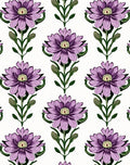 Exotic Purple Lotus Floral Repeat Rug