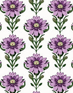 Exotic Purple Lotus Floral Repeat Rug