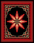 Bold Red Floral Starburst Rug