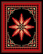 Bold Red Floral Starburst Rug