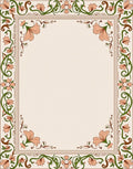 Coral Floral Vine Border Rug