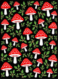 Red White Spotted Mushroom Garden Design Rug