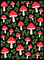 Red White Spotted Mushroom Garden Design Rug