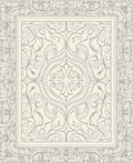 Neutral Cream Filigree Scroll Frame Rug
