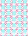 Pink Floral Medallion Aqua Stripe Rug