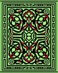 Luminous Chartreuse Floral Interlace Rug