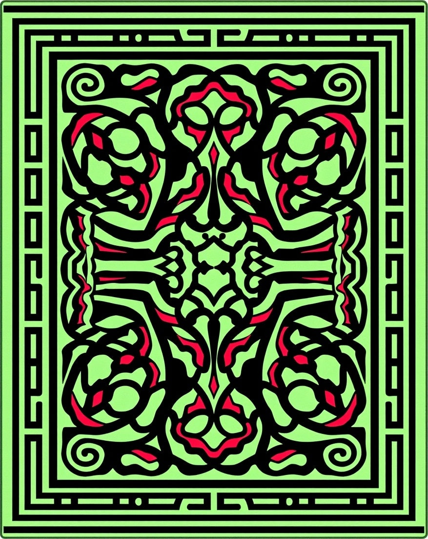Luminous Chartreuse Floral Interlace Rug
