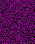 Hot Pink Swirls Black Background Rug