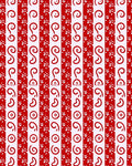 Red White Vertical Stripe Swirl Rug
