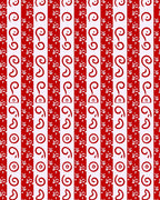 Red White Vertical Stripe Swirl Rug