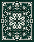 Emerald White Intricate Mandala Rug