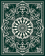Emerald White Intricate Mandala Rug