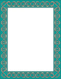 Teal Chain Link Border Rug