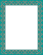 Teal Chain Link Border Rug