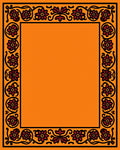 Bold Red Floral Border Orange Rug