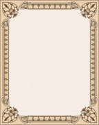 Beige Brown Floral Art Nouveau Frame Rug