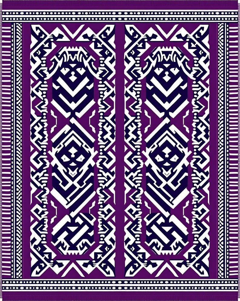 Rich Purple Geometric Tribal Rug