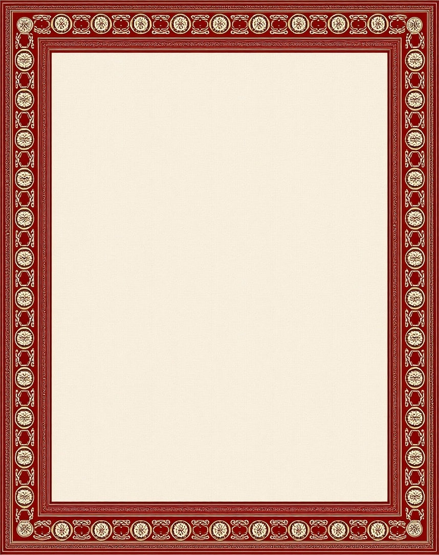 Crimson Golden Circle Border Rug