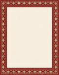 Crimson Golden Circle Border Rug