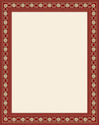 Crimson Golden Circle Border Rug