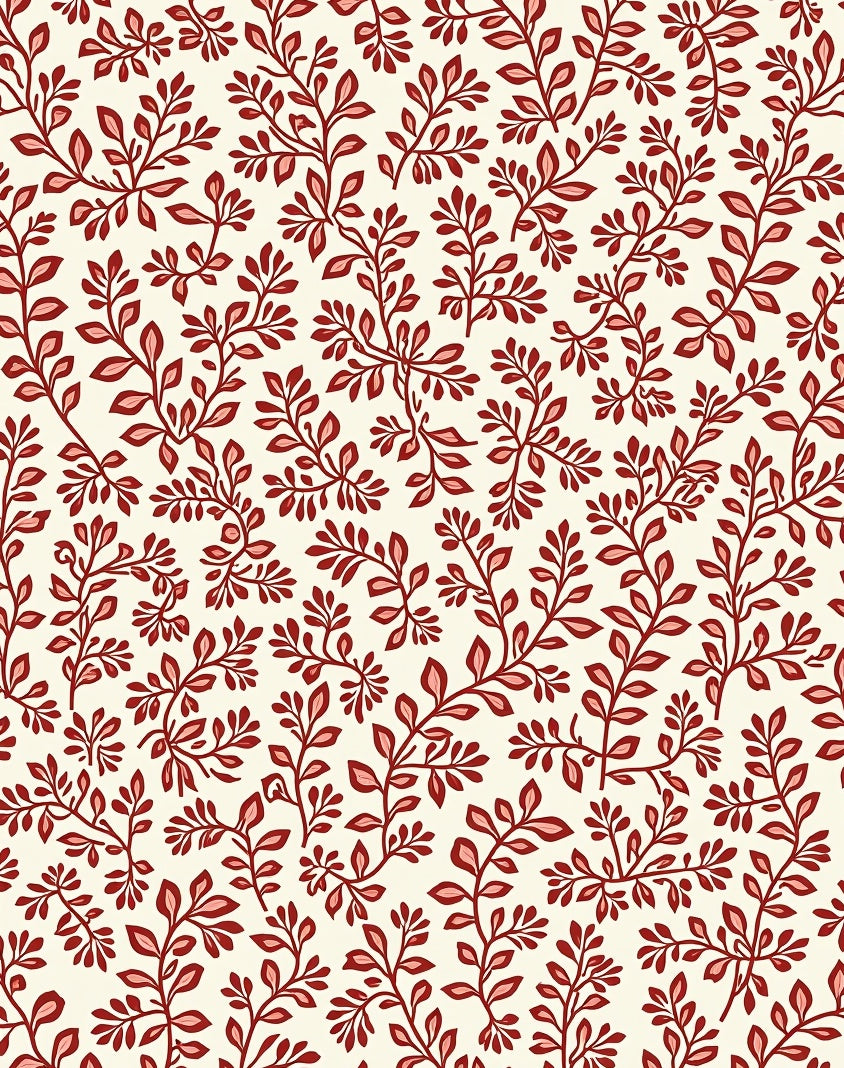 Crimson Vine Botanical Whimsy Rug