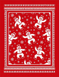 Red Gingerbread People Snowflake Rug