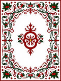 Traditional Holly Berry Festive Frame Rug