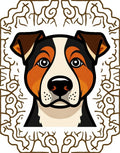 Rustic Brown Dog Portrait Frame Rug