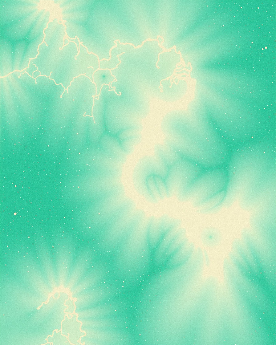 Electric Teal Lightning Strike Rug