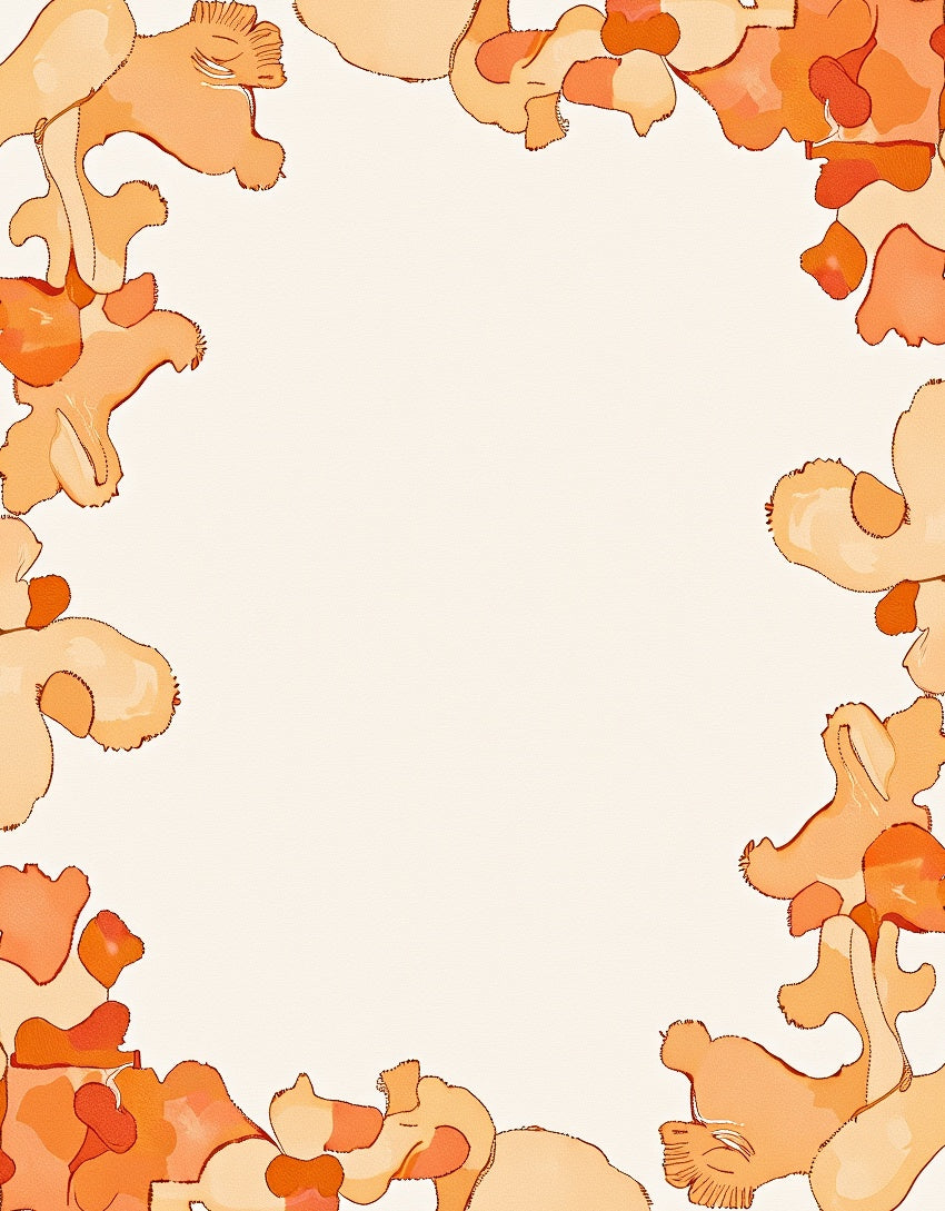 Warm Coral Organic Border Rug
