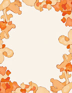 Warm Coral Organic Border Rug